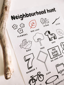 Neighbourhood Hunt Worksheet